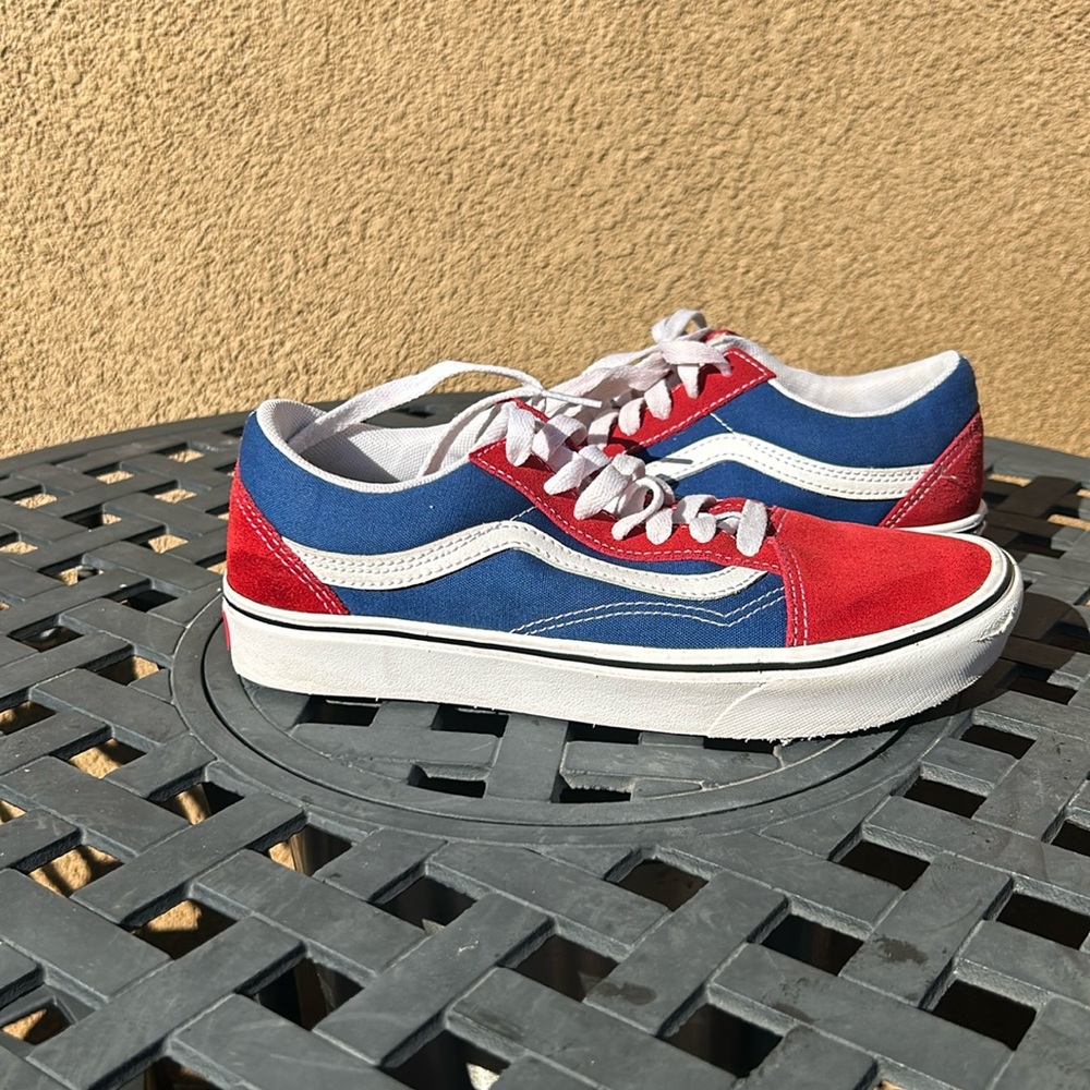 Blue/red/white vans size 6
